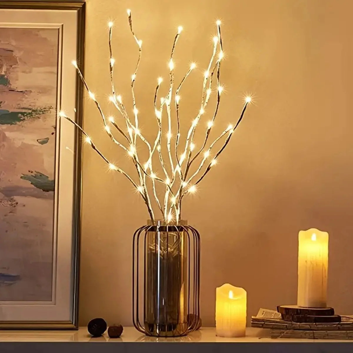 LED Birch Branch Lights | Battery Operated Fairy Lights for Home & Holiday Decor
