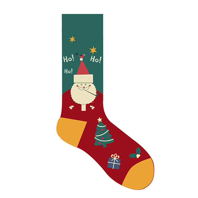 Christmas Socks Festive High Tube Pure Cotton