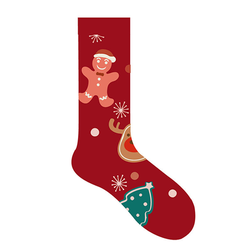 Christmas Socks Festive High Tube Pure Cotton