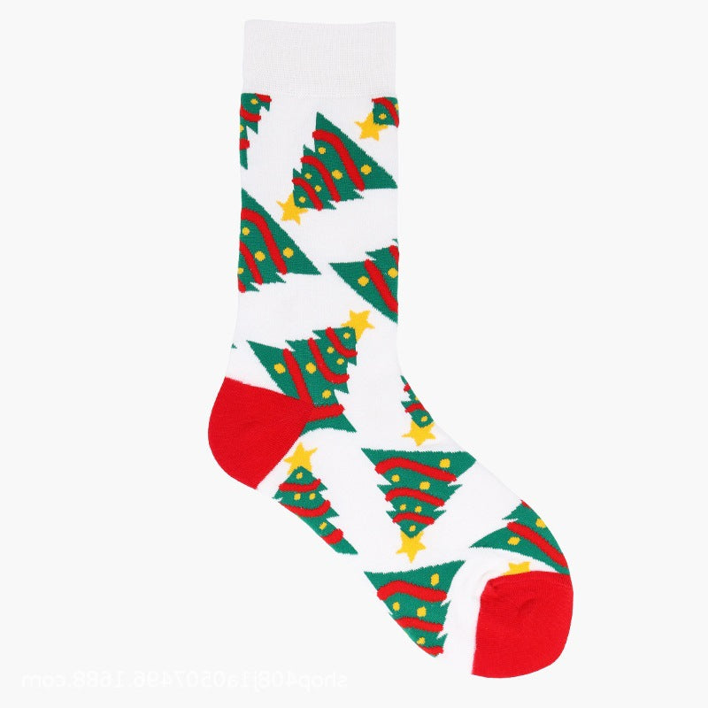 Christmas Socks Festive High Tube Pure Cotton