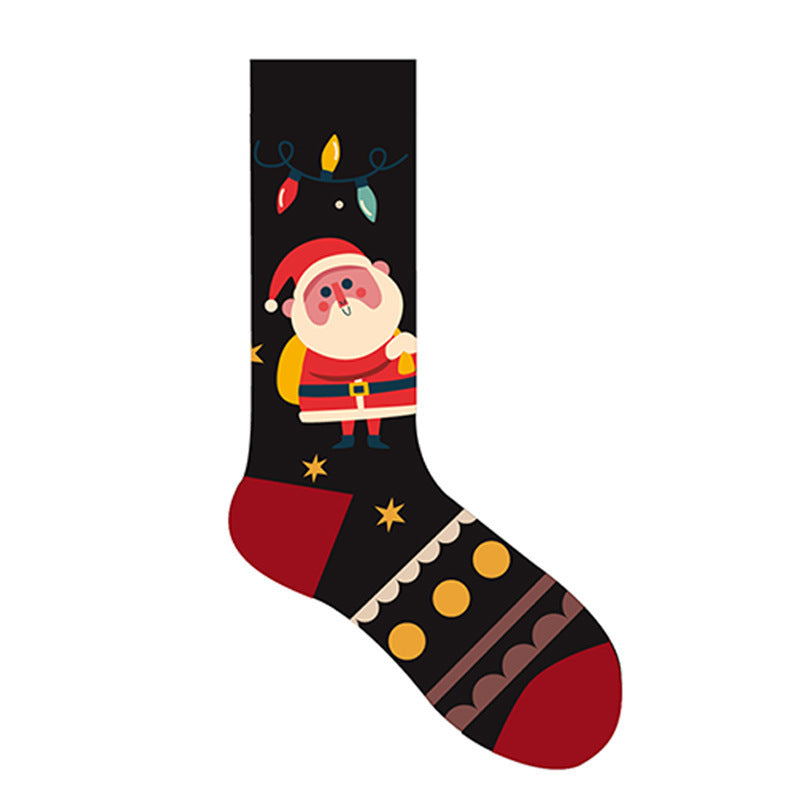 Christmas Socks Festive High Tube Pure Cotton